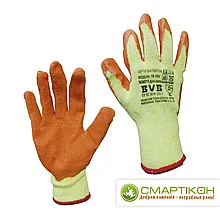 Перчатки х/б желные с оранжевым вспененным покрытием TR-794 р-р 10.