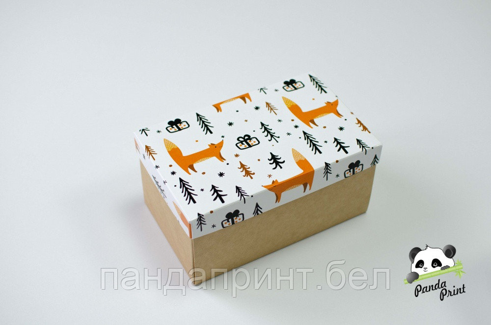 Коробка 120х200х100 Лиса (крафт дно)