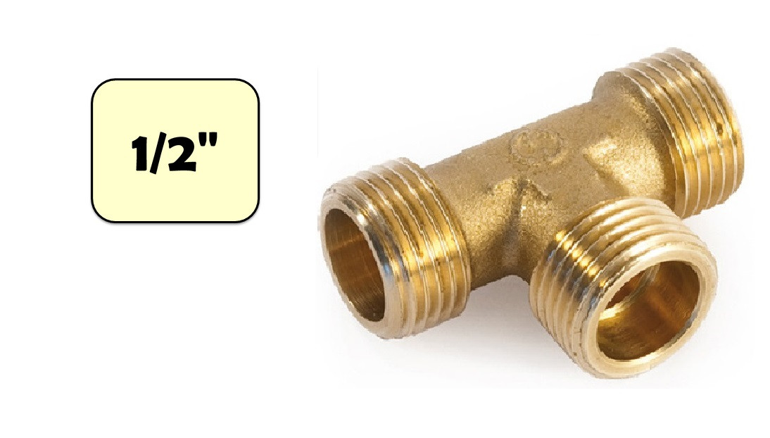 Тройник латунный 1/2" (НР-НР) General Fittings