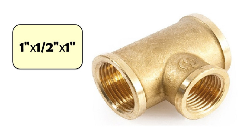 Тройник переходной латунный 1"х1/2"х1" (ВР-ВР) General Fittings, фото 2