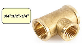 Тройник переходной латунный 3/4"х1/2"х3/4" (ВР-ВР) General Fittings