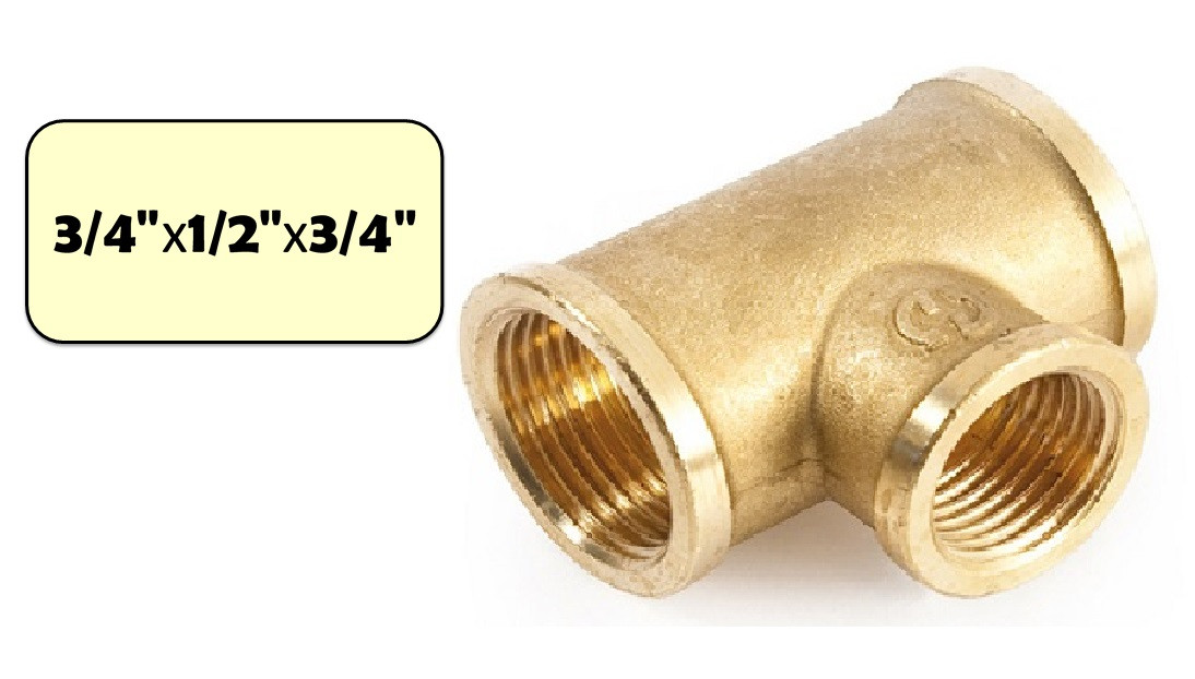 Тройник переходной латунный 3/4"х1/2"х3/4" (ВР-ВР) General Fittings - фото 1 - id-p113207281