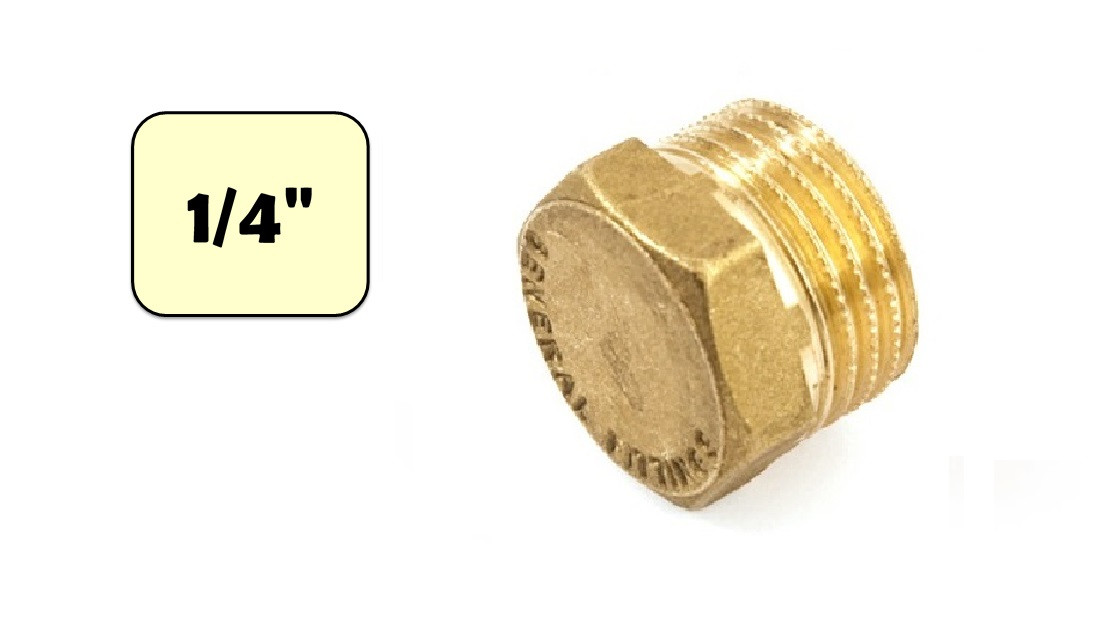 Заглушка латунная 1/4" с наружной резьбой General Fittings - фото 1 - id-p158740165