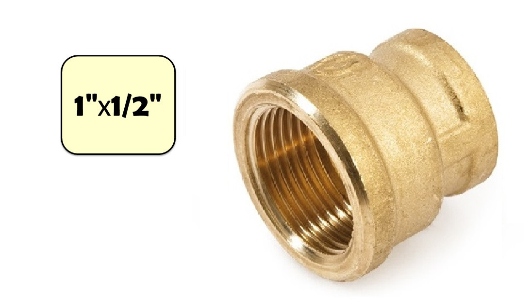 Муфта латунная 1"х1/2" переходная (ВР-ВР) General Fittings