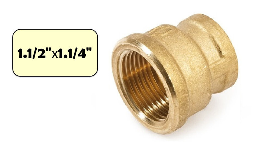 Муфта латунная 1 1/2"х1 1/4" переходная (ВР-ВР) General Fittings, фото 2