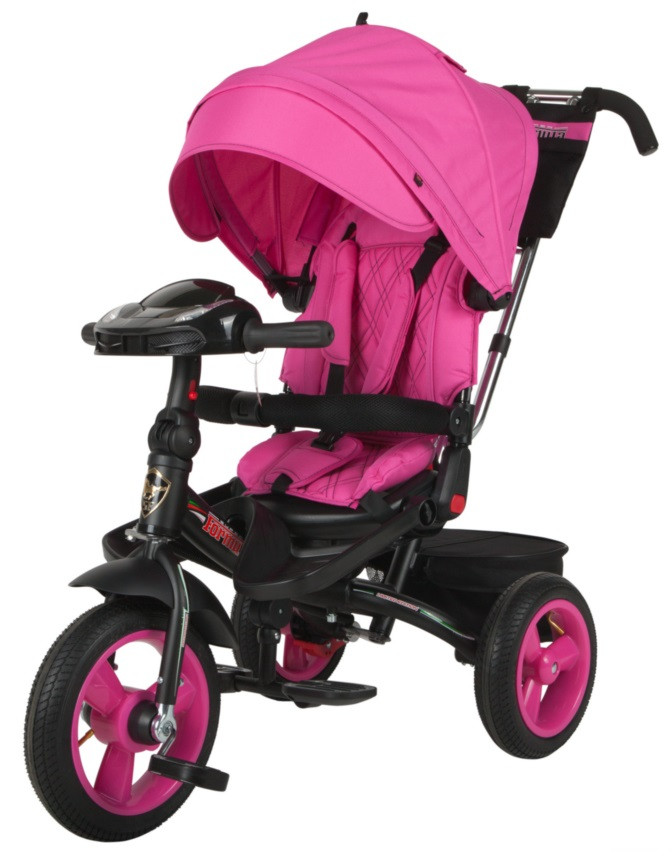 Детский трехколесный велосипед trike super formula, колеса 12\10 розовый (Bluetooth и USB выход) - фото 3 - id-p175107701
