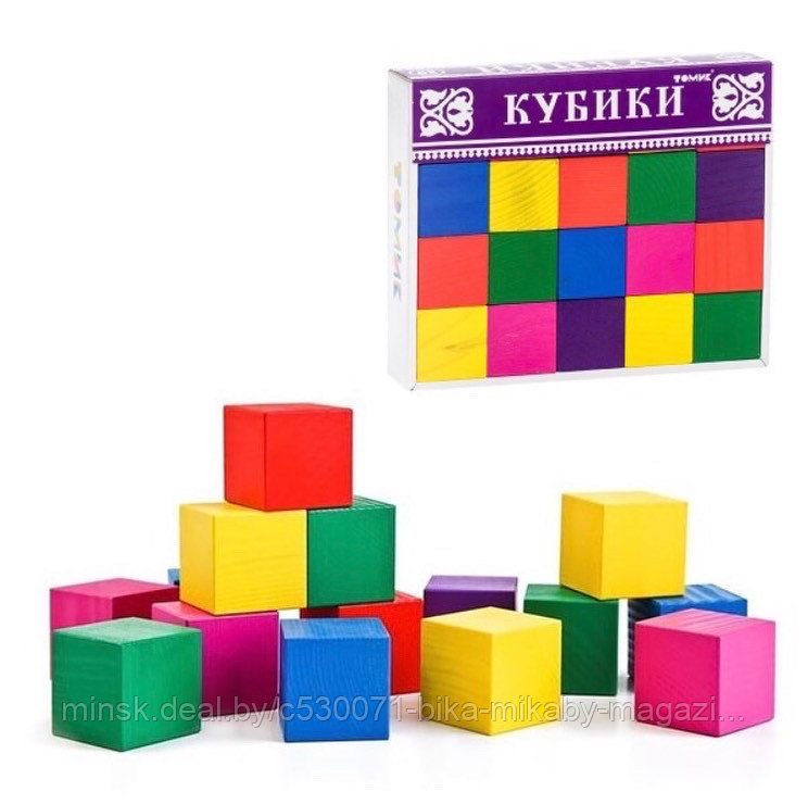Кубики деревянные «Цветные», 20 штук, ТОМИК, арт. 2323 - фото 6 - id-p175110021