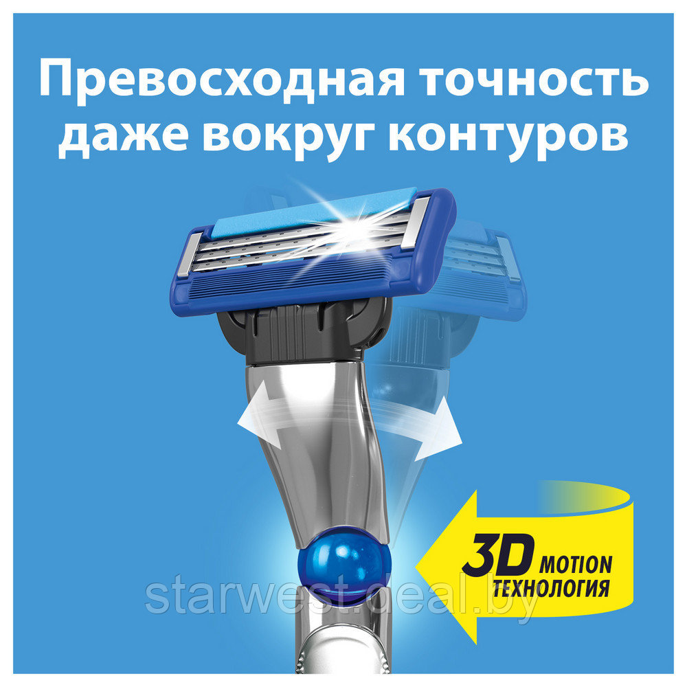 Gillette Mach 3 Turbo с 1 кассетой Бритва / Станок для бритья мужской с 3D-механизмом - фото 5 - id-p175116785