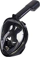 Маска для плавания и снорклинга с креплением для экшн-камеры, черная, L/XL