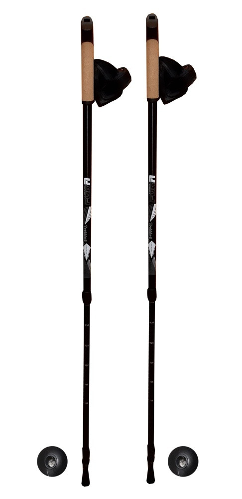 Палки для скандинавской ходьбы FORA XG-04, телескоп., пробка, длина 65-135 см (черный) - фото 1 - id-p173949947