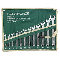 Набор ключей комбинированных 12пр. на полотне (8, 10-17, 19, 22, 24мм) Rock FORCE RF-5121P