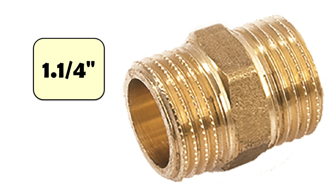 Ниппель латунный 1 1/4" (НР-НР) General Fittings