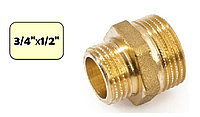 Ниппель латунный 3/4"х1/2" редукционный (НР-НР) General Fittings