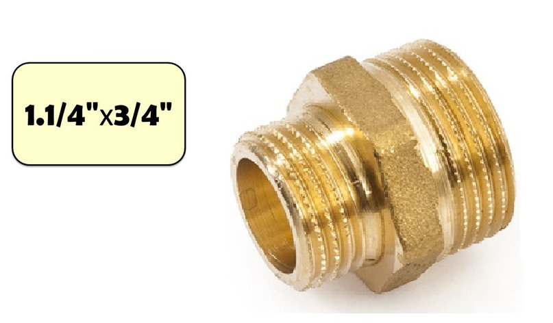 Ниппель латунный 1 1/4"х3/4" редукционный (НР-НР) General Fittings, фото 2