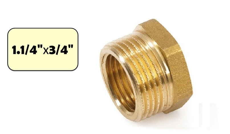 Футорка латунная 1 1/4"х3/4" (НР-ВР) General Fittings, фото 2