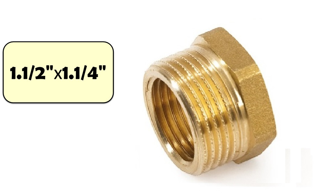 Футорка латунная 1 1/2"х1 1/4" (НР-ВР) General Fittings