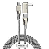 Кабель Baseus CA1T2-A0G Flash Series One-for-two Fast Charging Data Cable Type-C to Type-C + DC Port (круглый)