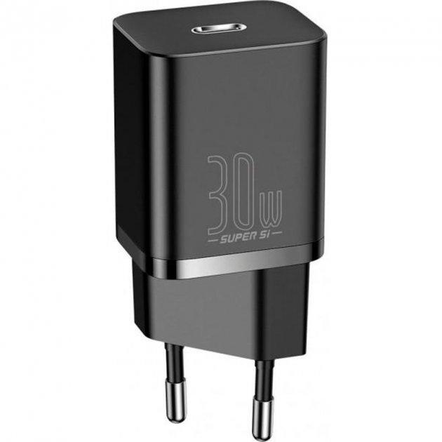 Сетевое зарядное устройство Baseus CCSUP-J01 Super Si Pro Quick Charger Type-C 30W черное - фото 1 - id-p175160788