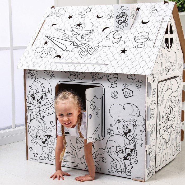 Дом-раскраска «Мой маленький пони», набор для творчества, дом из картона, My little pony - фото 2 - id-p162759316