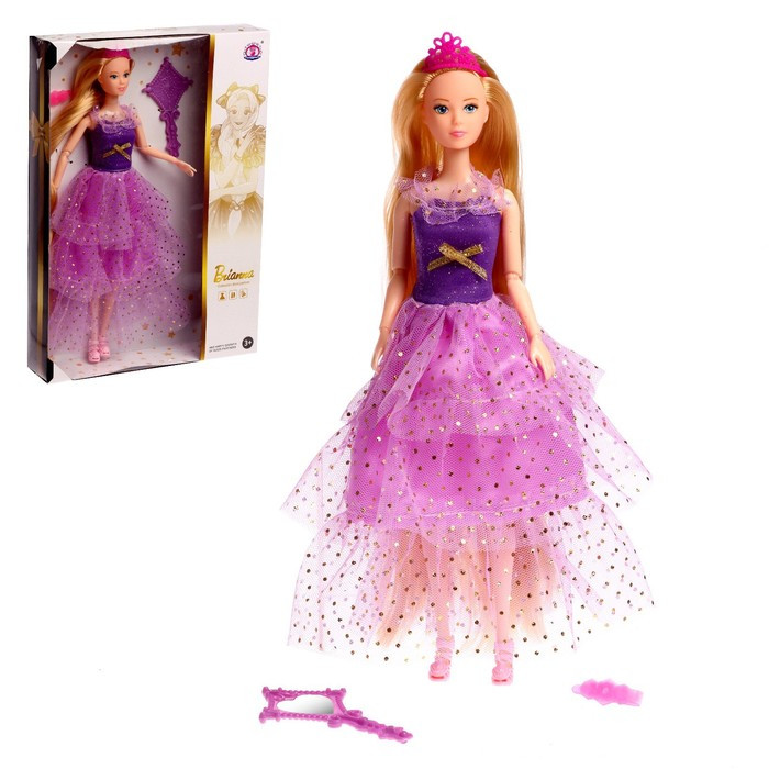Кукла-модель «Елена» шарнирная, в пышном платье, с аксессуарами, МИКС - фото 1 - id-p175162111