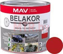 Эмаль алкидная Belakor 12 по металлу RAL 3000 красная 2 кг