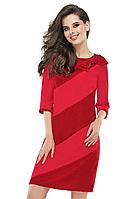 Женское осеннее бархатное красное нарядное платье Ника 2280 44р.