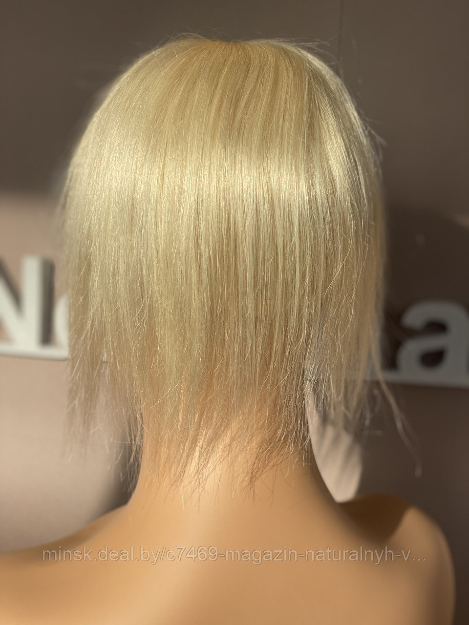 Накладки из натурального волоса с чёлкой (цвет 60 Блонд ) - фото 5 - id-p175176658