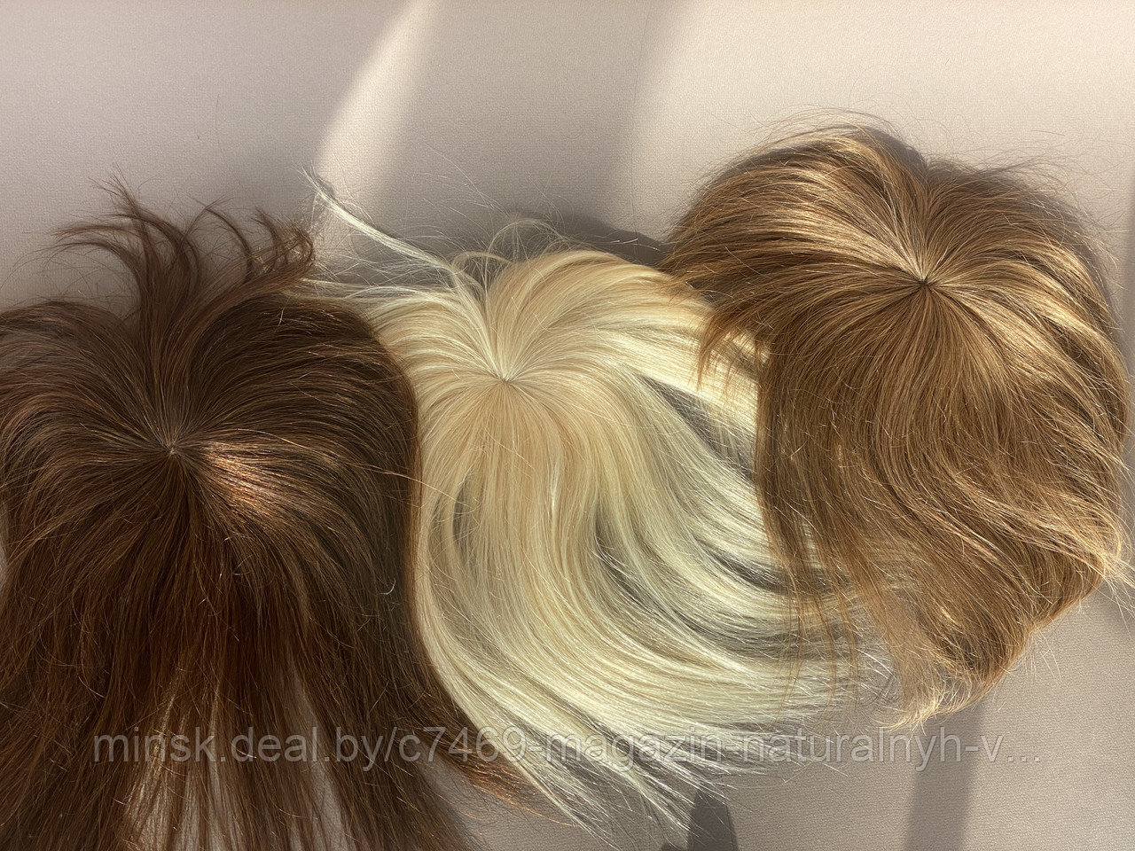 Накладки из натурального волоса с чёлкой (цвет 60 Блонд ) - фото 8 - id-p175176658