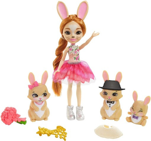 Набор кукла Бристал Кроля с семьей Энчантималс GYJ08/GJX43 Mattel Enchantimals