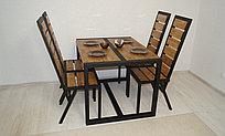Комплект стол +4 стула в стиле  ЛОФТ DPG54