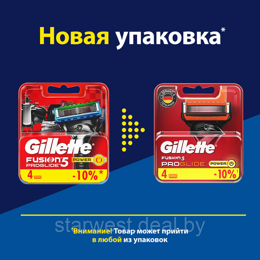Gillette Fusion 5 Proglide Power 4 шт. Мужские сменные кассеты / лезвия для бритья - фото 4 - id-p175181021