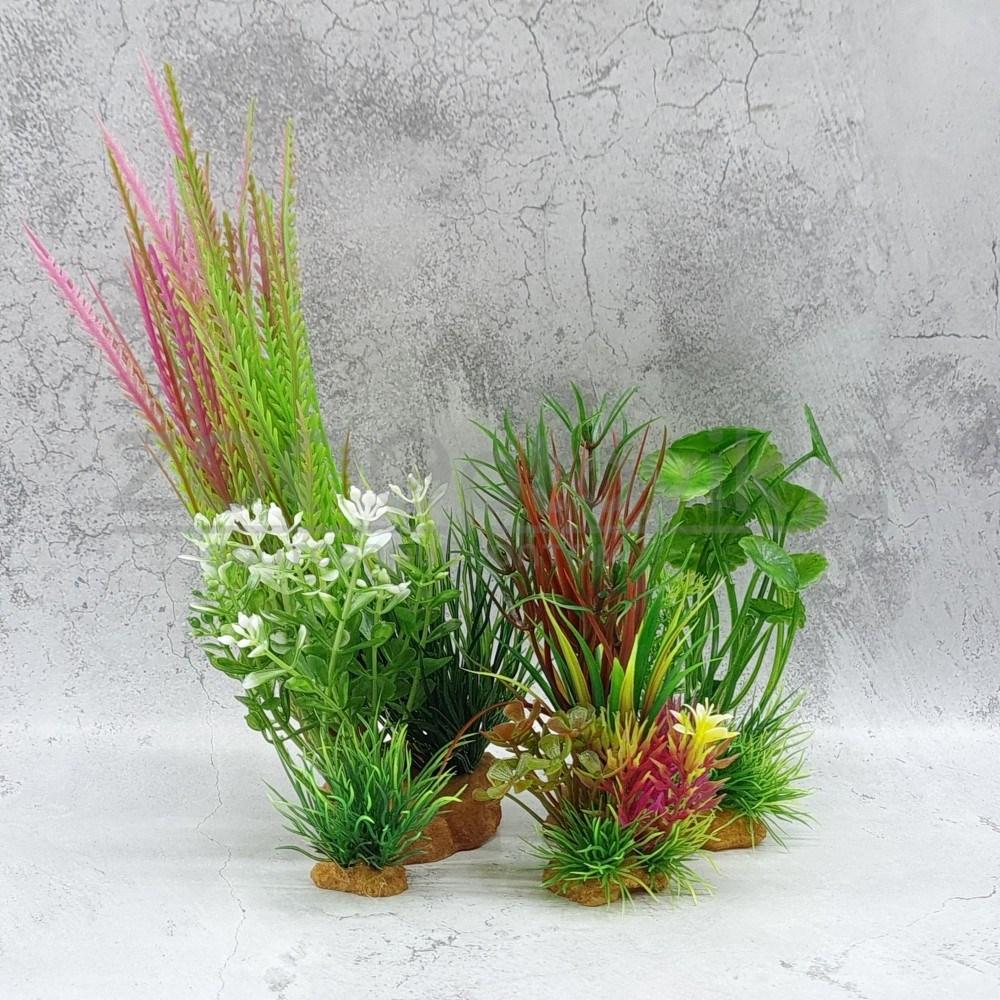 YUSEE Набор из четырех искусственных растений (7,5 см, 10 см, 15 см, 22 см) YS-70302