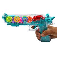 Игрушечный музыкальный пистолет Gear light gun прозрачный 25 см со световыми эффектами