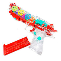 Игрушечный музыкальный пистолет Gear light gun прозрачный 25 см со световыми эффектами, фото 3