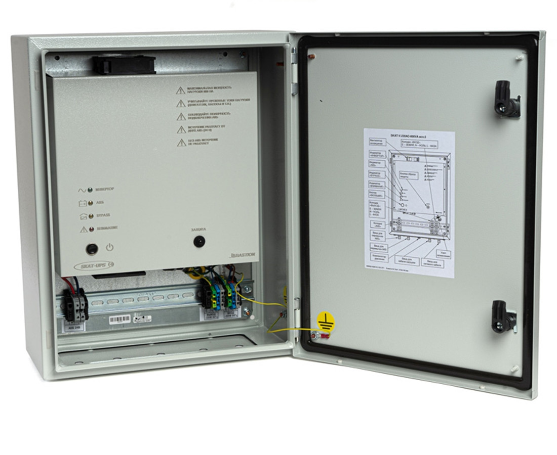 SKAT-V.220AC-800VA исп.5 ИБП 220В 600Вт 4 АКБ внешние Off-Line синусоида корпус IP65 Бастион - фото 4 - id-p173951198