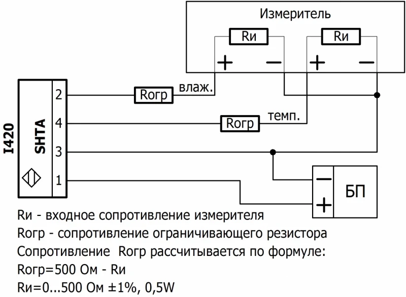 SHTA02-79B3520E датчик влажности и температуры выносной variant SHTA02-79B3520E-I420-TF - фото 3 - id-p175206493