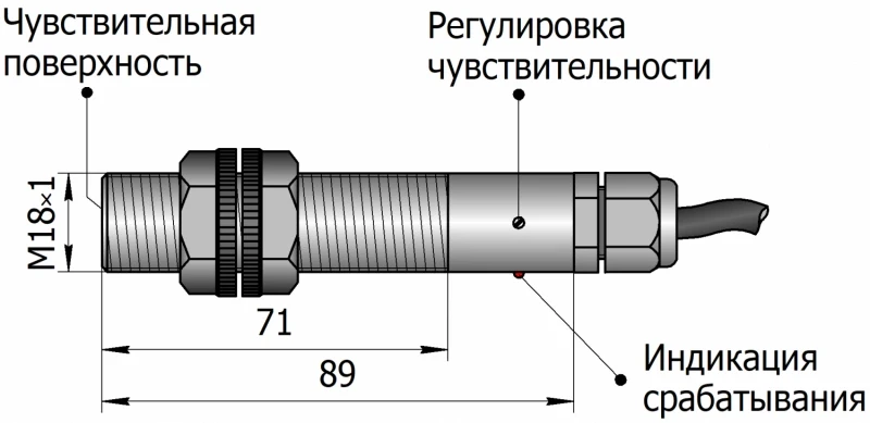 SES-18V89F-NC-AC-SNR15-TF датчик ёмкостный - фото 2 - id-p175206538