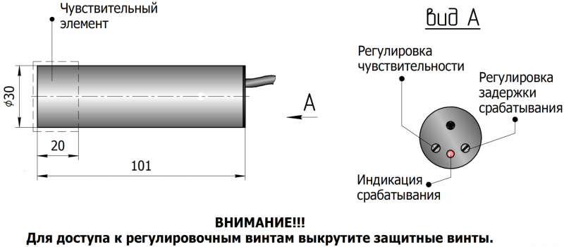 SET-30N101FG-NONC-DCR-SNR20-TF-TRA10M датчик ёмкостный - фото 2 - id-p175206558