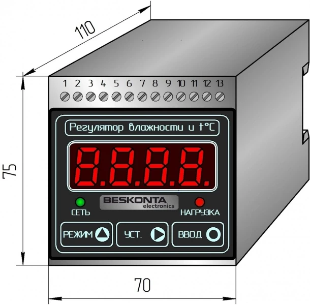 Air-BASHT-D-W02 регулятор влажности и температуры с датчиком variant air-BASHT-D-W02 - фото 2 - id-p175207366
