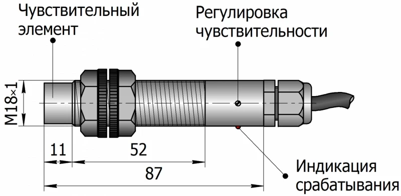 SES-18N87F датчик ёмкостный variant SES-18N87F-NO-AC-SNR15-TF - фото 2 - id-p175207578