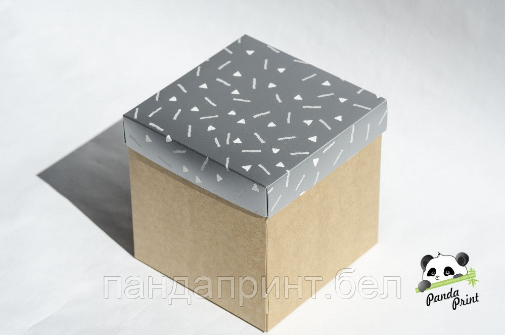 Коробка 150х150х150 Серебро (крафт дно)