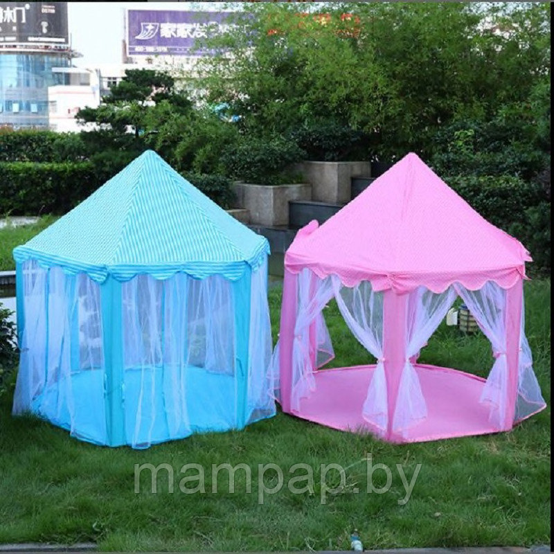 MB-C135 Детская игровая палатка, палатка-домик, шатер, размер 140х140х140 см, голубая - фото 5 - id-p175275005