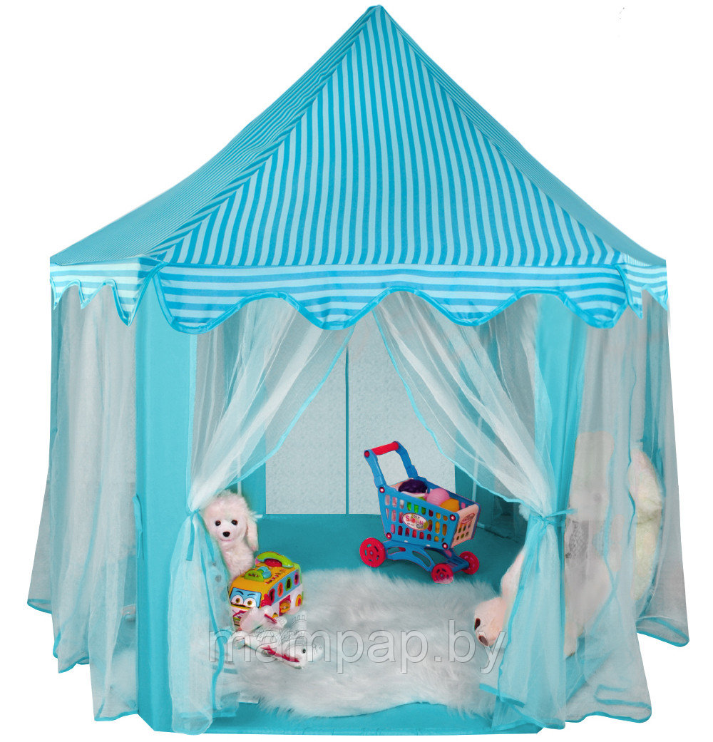MB-C135 Детская игровая палатка, палатка-домик, шатер, размер 140х140х140 см, голубая - фото 7 - id-p175275005