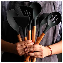 Набор силиконовых кухонных принадлежностей на подставке 12 предметов Silicone Kitchen Set, фото 3