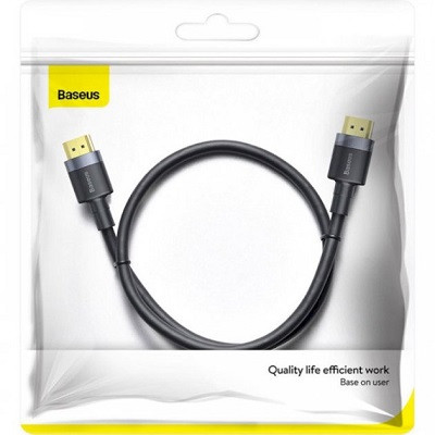 Кабель Baseus CADKLF-F01 Cafule Adapter Cable 4KHDMI (M) To 4KHDMI (M) HDMI 2.0 4K@60Hz 2m черный - фото 6 - id-p175282636