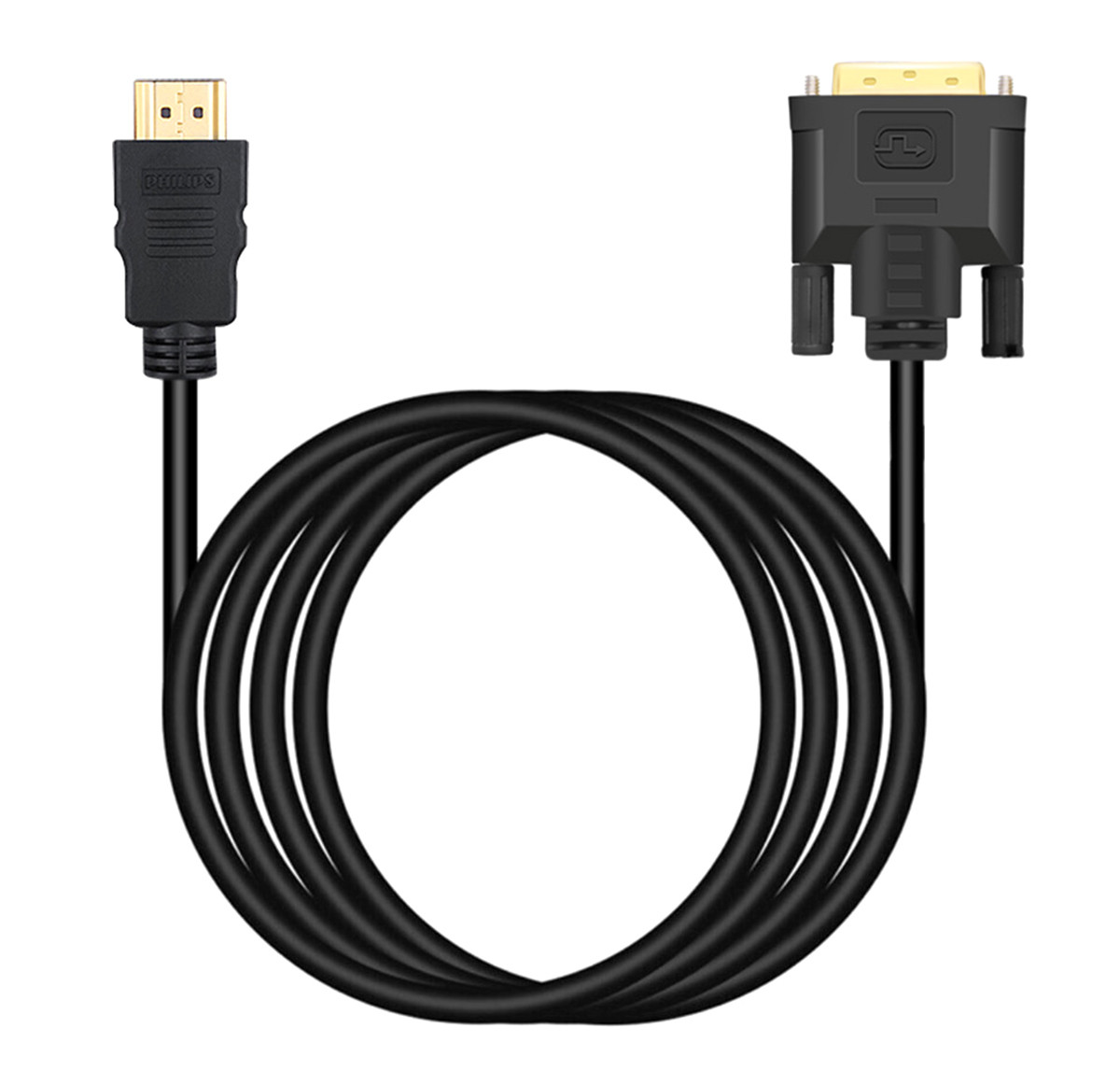 Кабель HDMI (19 pin) - DVI (dualLink 24+1 pin) 2M SiPL - фото 2 - id-p175284769