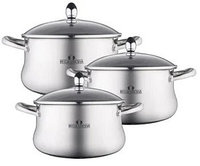 BC-2142 Набор кастрюль Bella Cucina, 6 предметов, из нержавеющей стали, набор посуды