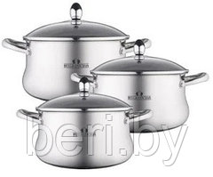 BC-2142 Набор кастрюль Bella Cucina, 6 предметов, из нержавеющей стали, набор посуды