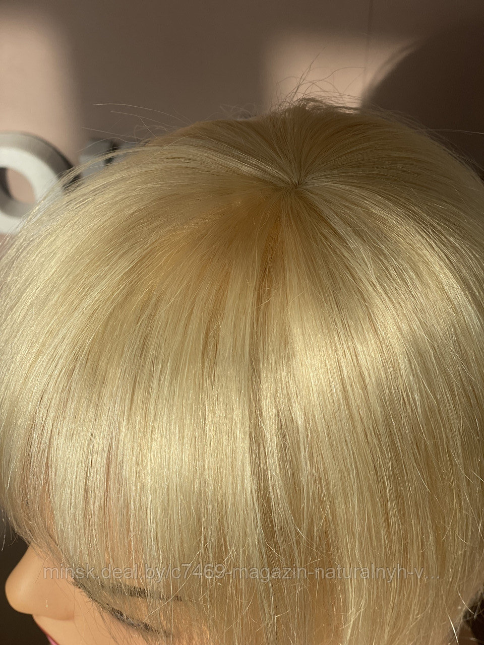 Накладки из натурального волоса с чёлкой (цвет 60 Блонд ) - фото 7 - id-p175176658