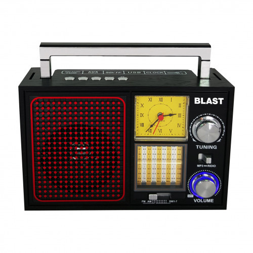 Радиоприемник BLAST BPR-912 FM, AM, SW1-SW7 / SD&TF&USB MP3 Player / AUX IN / Clock / Flashlight - фото 2 - id-p175291747